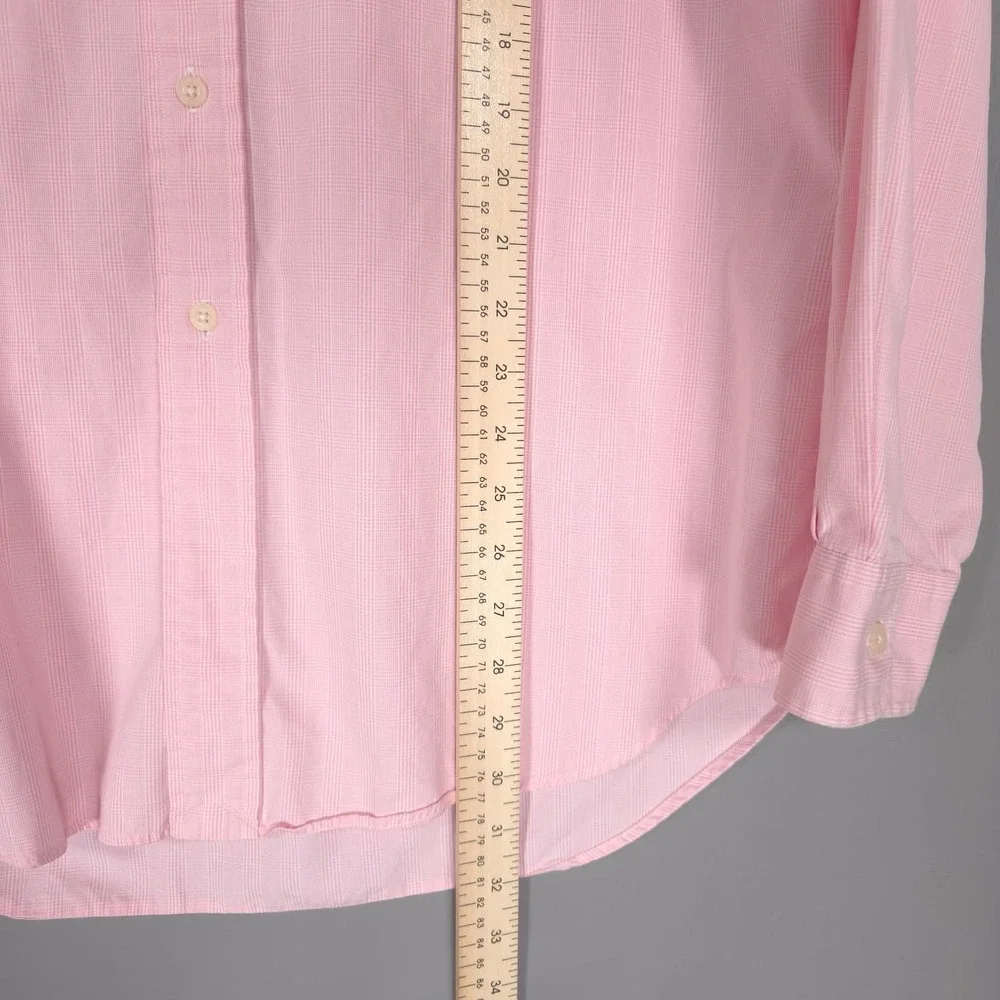 POLO GOLF‎ RALPH LAUREN Men's LARGE Plaid Shirt LOFTING Pink Vintage HONG KONG